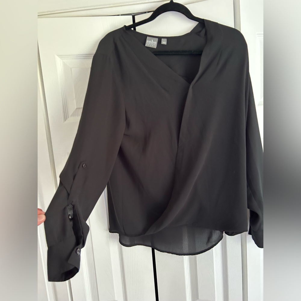 Gorgeous black NEVER WORN blouse dress up jeans